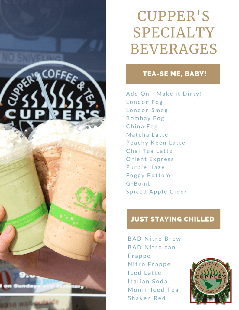 Cuppers Drink Menu Lethbrdige