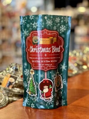 Christmas Blend coffee bag with the new look