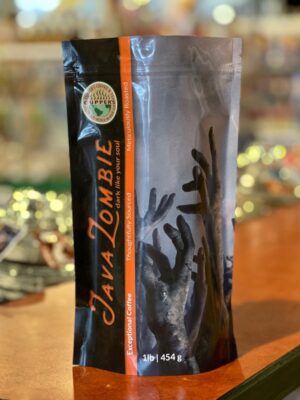 Java Zombie Dark coffee bag with the new look