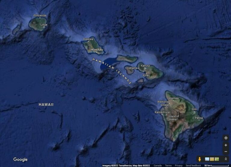 Map of Hawaii and the islands