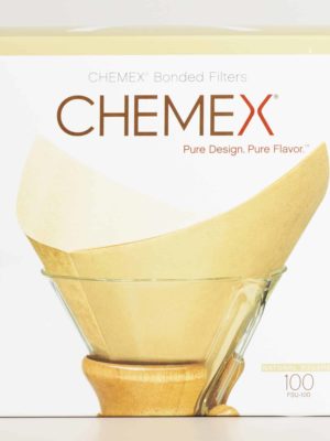 chemex unbleached cone filters box natural brown on pour-over