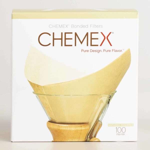 chemex unbleached cone filters box natural brown on pour-over