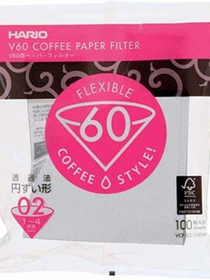 Hario V60 White Cone Coffee Filters 100 per pack