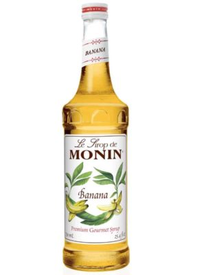 Monin Banana syrup in glass bottle