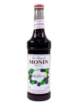 monin blackberry syrup in glass bottle