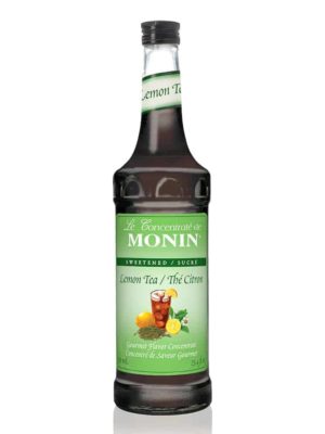 Monin Lemon Iced Tea Syrup in glass bottle