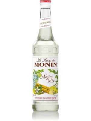 monin mojito mix syrup in glass bottle