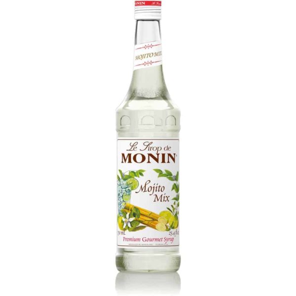 monin mojito mix syrup in glass bottle