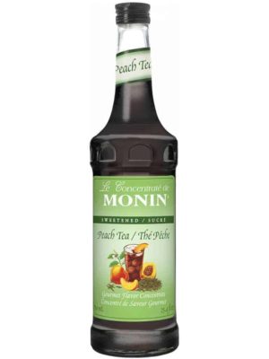 Monin Peach Tea Concentrate in glass bottle