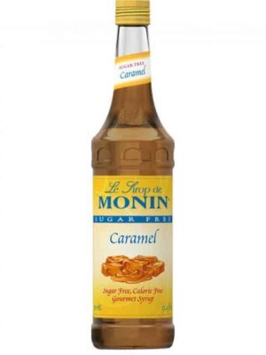 Monin sugar free syrup in glass bottle