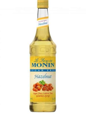 Monin SF Hazelnut Syrup in glass bottle