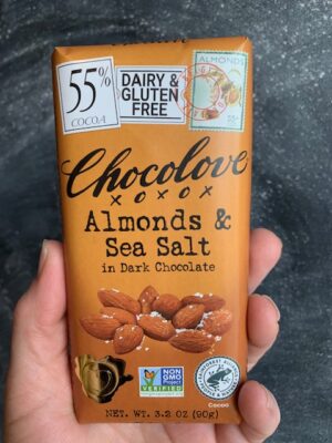 Chocolove Bar with Almonds & Sea Salt in 55% Dark Chocolate