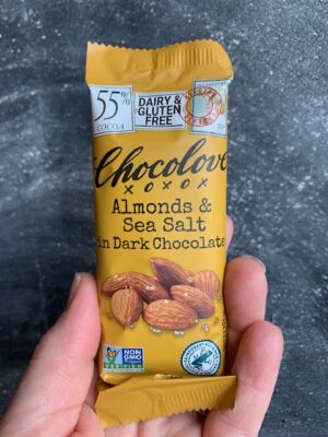 Chocolove Mini bar with Almonds and Sea salt in 55% dark chocolate