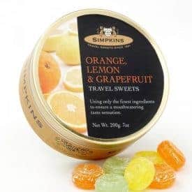 Simpkins Orange Lemon Grapefruit Travel Sweets Tin