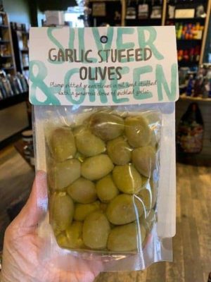 Silver & Green Garlic Stuffed Olives Pouch