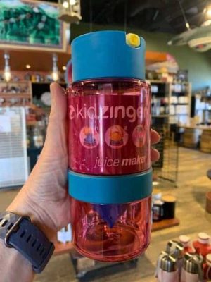 KidZinger Sport Water Bottle Pink Green