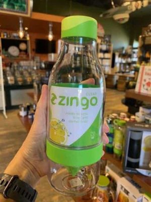 Zingo sport water bottle green glass