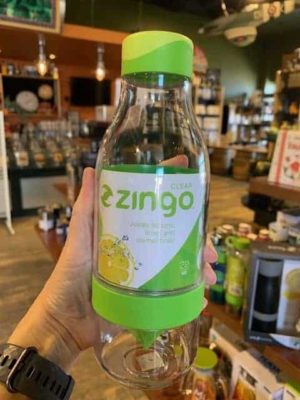 Zingo sport water bottle green glass