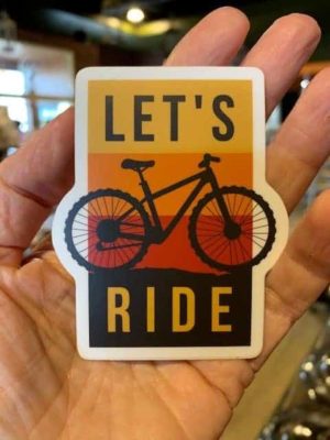Vinyl Waterproof Sticker Decal Let's Ride Bicycle