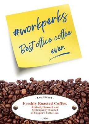 #workperks coffee label