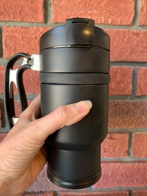 Double Shot Brew Stop Coffee Travel Mug French Press Black