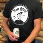 Black BAD Coffee T-Shirt with the bad coffee logo on the front