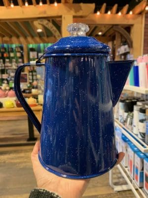 Enamel Blue Coffee Percolator 8 Cup