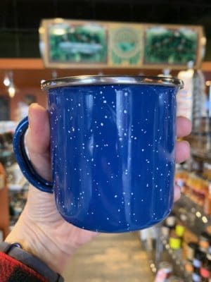 Enamel Blue Cup Stainless Rim 12oz