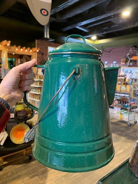 Enamel Green Coffee Boiler Kettle 36 Cup