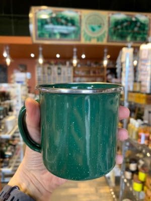 Enamel Green Cup Stainless Rim 12oz