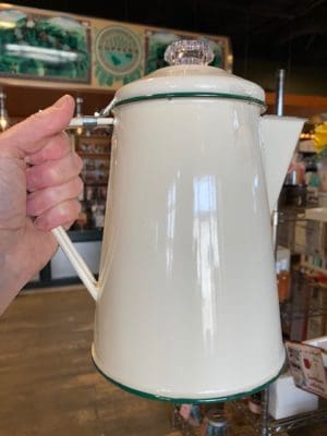 Enamel Percolator Deluxe Cream 8 Cup