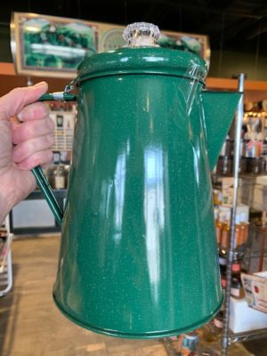 Classic Blue Percolator Enamelware Camping Coffee Pot - 12 Cup