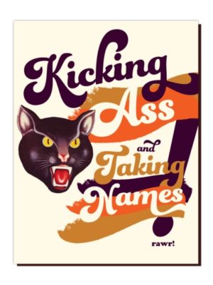 Kicking Ass Cat Card