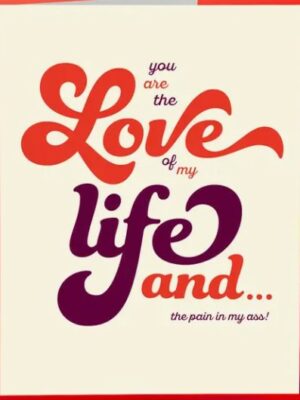 Offensive & Delightful You are the love of my life and the pain in my ass card