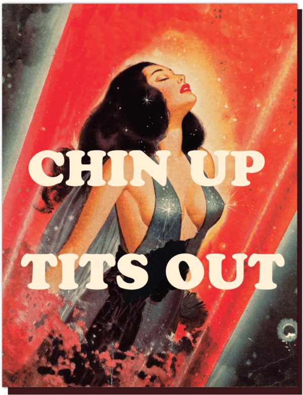 Offensive & Delightful Chin Up Tits Out Card