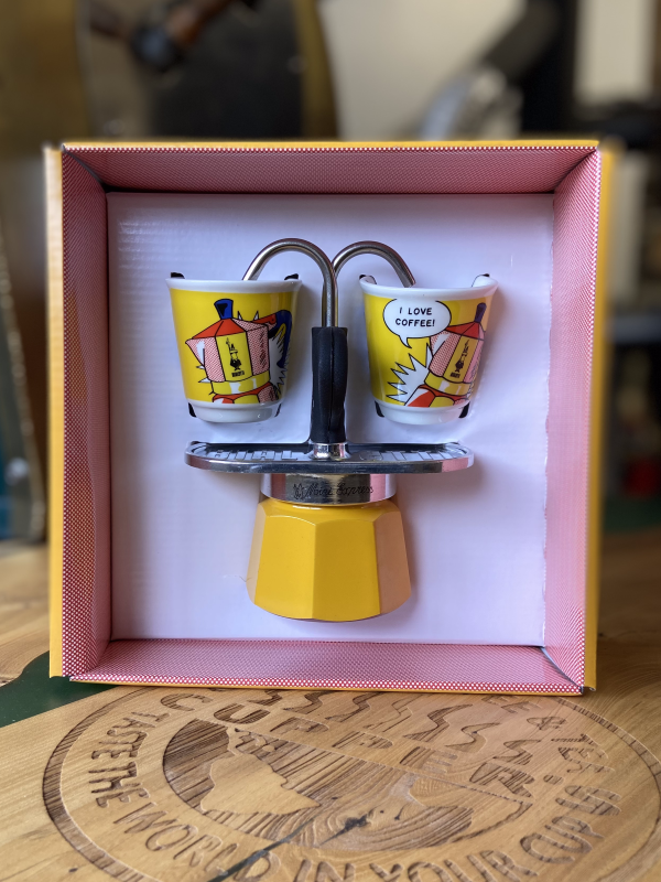 Bialetti Mini-Express Lichtenstein Yellow Stovetop Espresso - Cupper's  Coffee & Tea