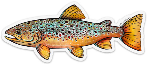 Vinyl Sticker - Brown Trout - Cupper's Coffee & Tea