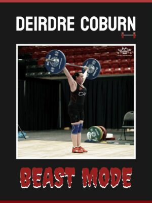 Deirdre Coburn successfully weightlifting a barbell above her head