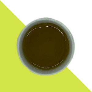 cup of green tea, top down view