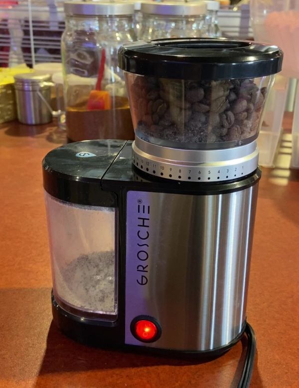 Grinder with coffee beans