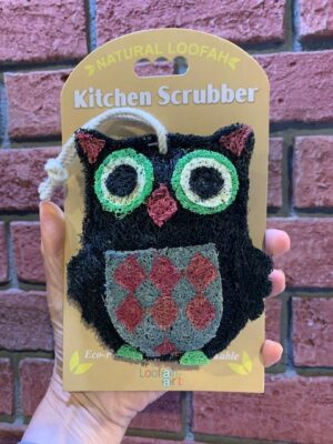 Loofah Art Black Owl