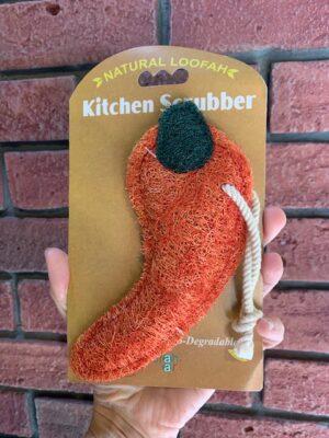 Loofah Art red chilli pepper