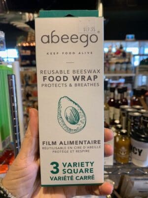 Abeego Beeswax reusable food wrappers in a green variety pack