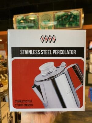 Tops 3 cup stainless steel percolator box