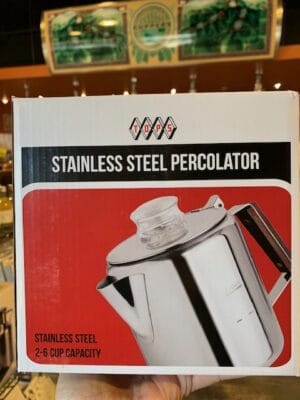 Tops 2-6 cup stainless steel percolator box