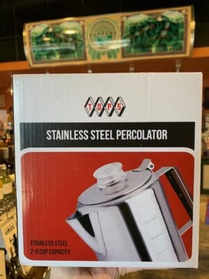 Tops 9 cup stainless steel percolator box