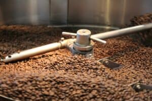 Coffee rotating in the cooling tray