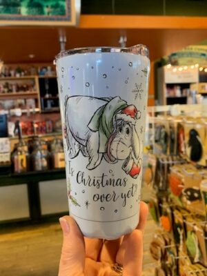 Winnie the Pooh Eeyore Is Christmas over yet travel mug