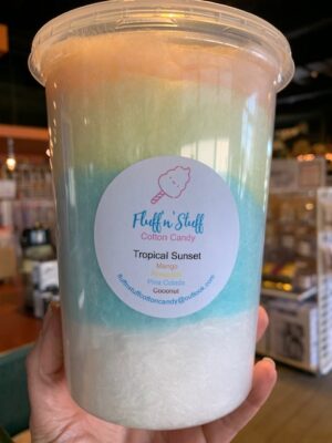 Tropical Sunset cotton candy Fluff & Stuff in the 32 oz tub