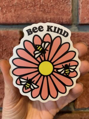 sticker bee kind shasta daisy and bees